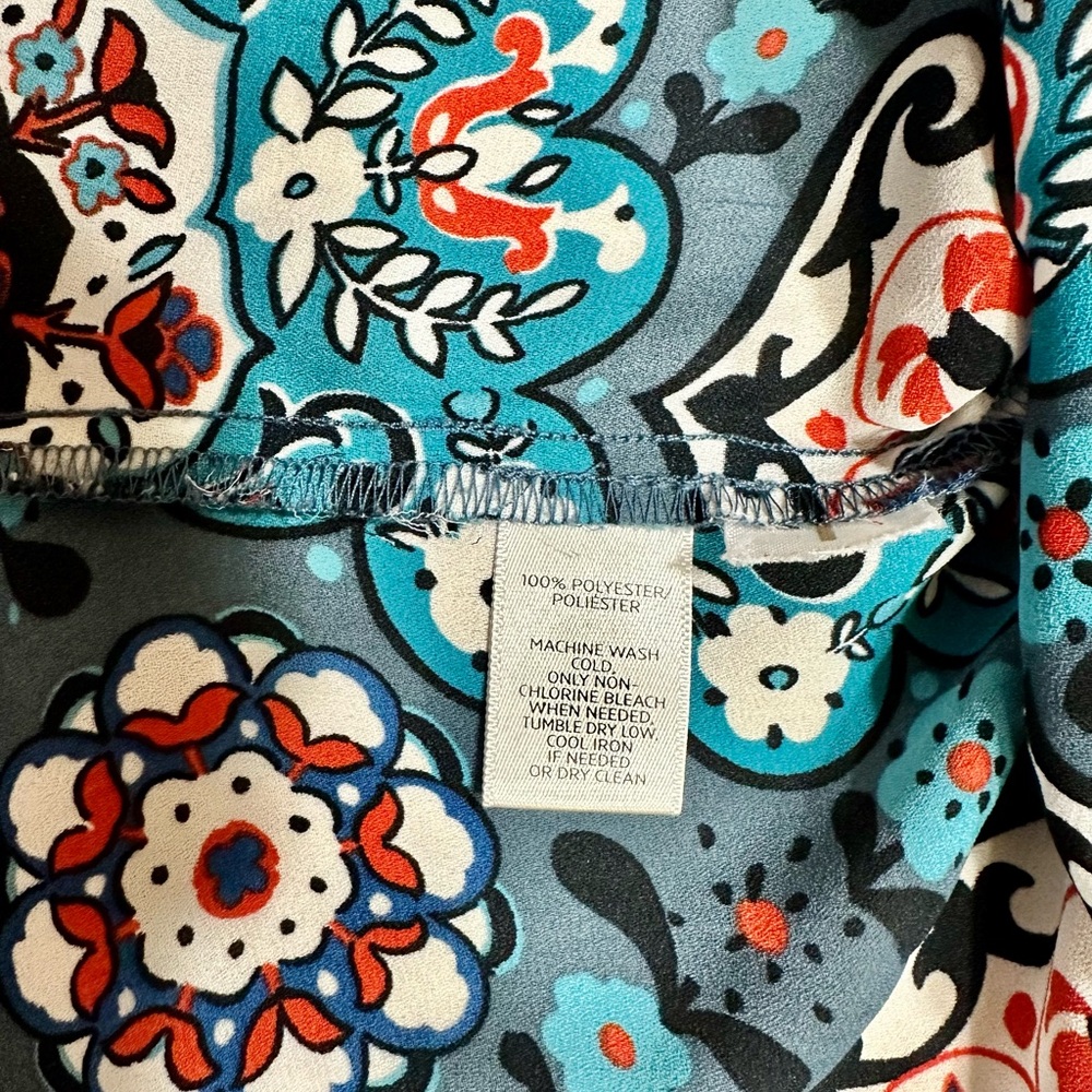 Loft Floral Sleeveless Women's Top - Teal and Black - Picture 6 of 7